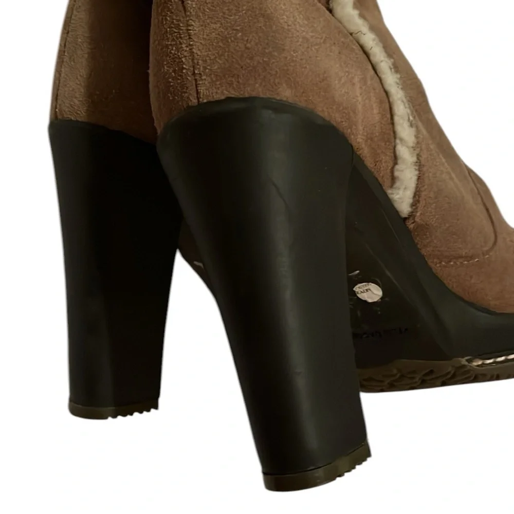 Kelsi Dagger size 10  tan suede over the knee boot shearling lined & trim NWOT